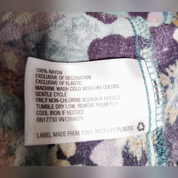 Knox Rose Green Floral short sleeve blouse Sz-L - Picture 5 of 6